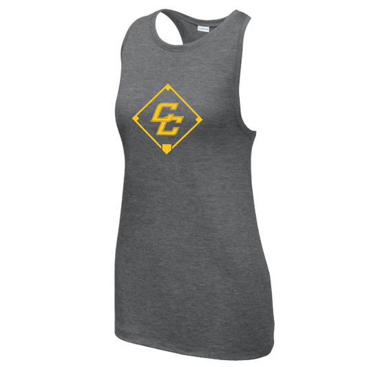 Sport-Tek® Women's PosiCharge® Tri-Blend Wicking Tank - Dark Heather Grey