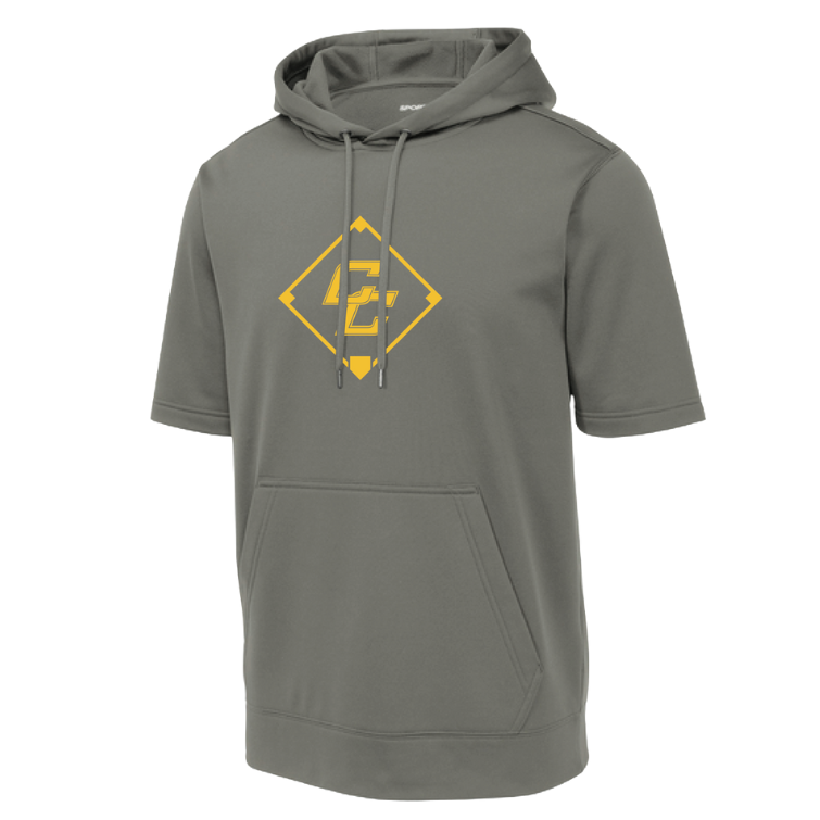 Sport-Tek ® Sport-Wick ® Fleece Short Sleeve Hooded Pullover - Dark Grey Smoke