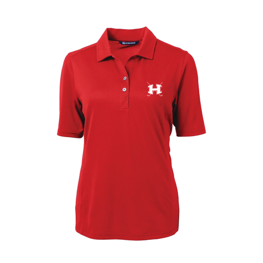 Womens Cutter & Buck Virtue Eco Pique Recycled Polo - Red