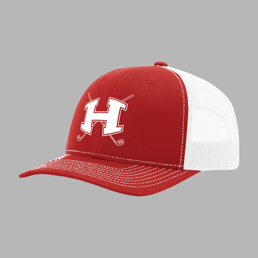 112 - Richardson Trucker Cap - Red and White